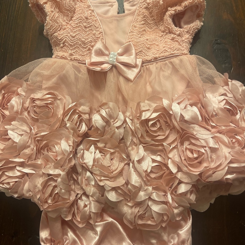 Elegant Pink Floral Nannette baby Dress